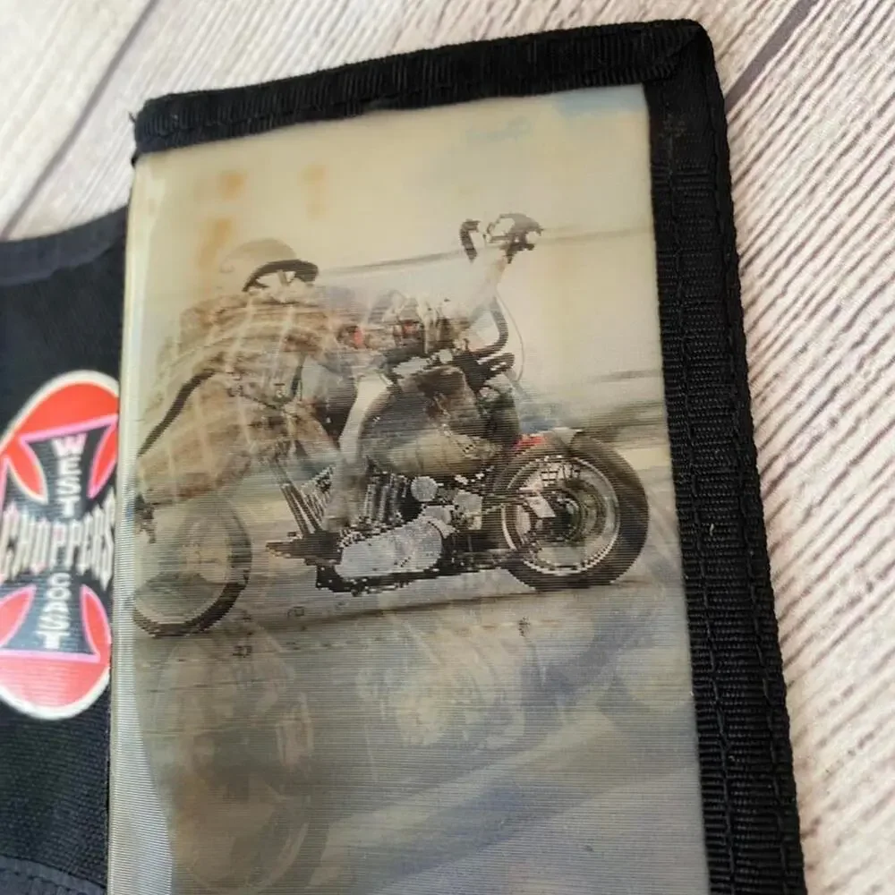 Vintage west coast choppers holographic trifold wallet Y2K